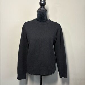 Authentic PRADA Black Wool Crewneck Sweater Made in Italy